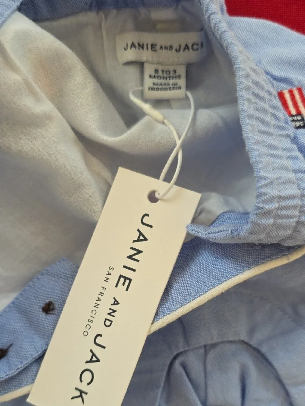 Jack by BB Dakota Light Blue Embroidered Flag Overalls